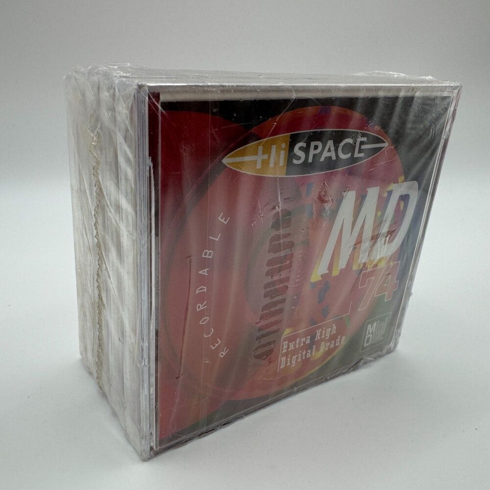 Hi-Space MD 74 Blank MiniDisc Lot of 5 Sealed Vintage Translucent Red France